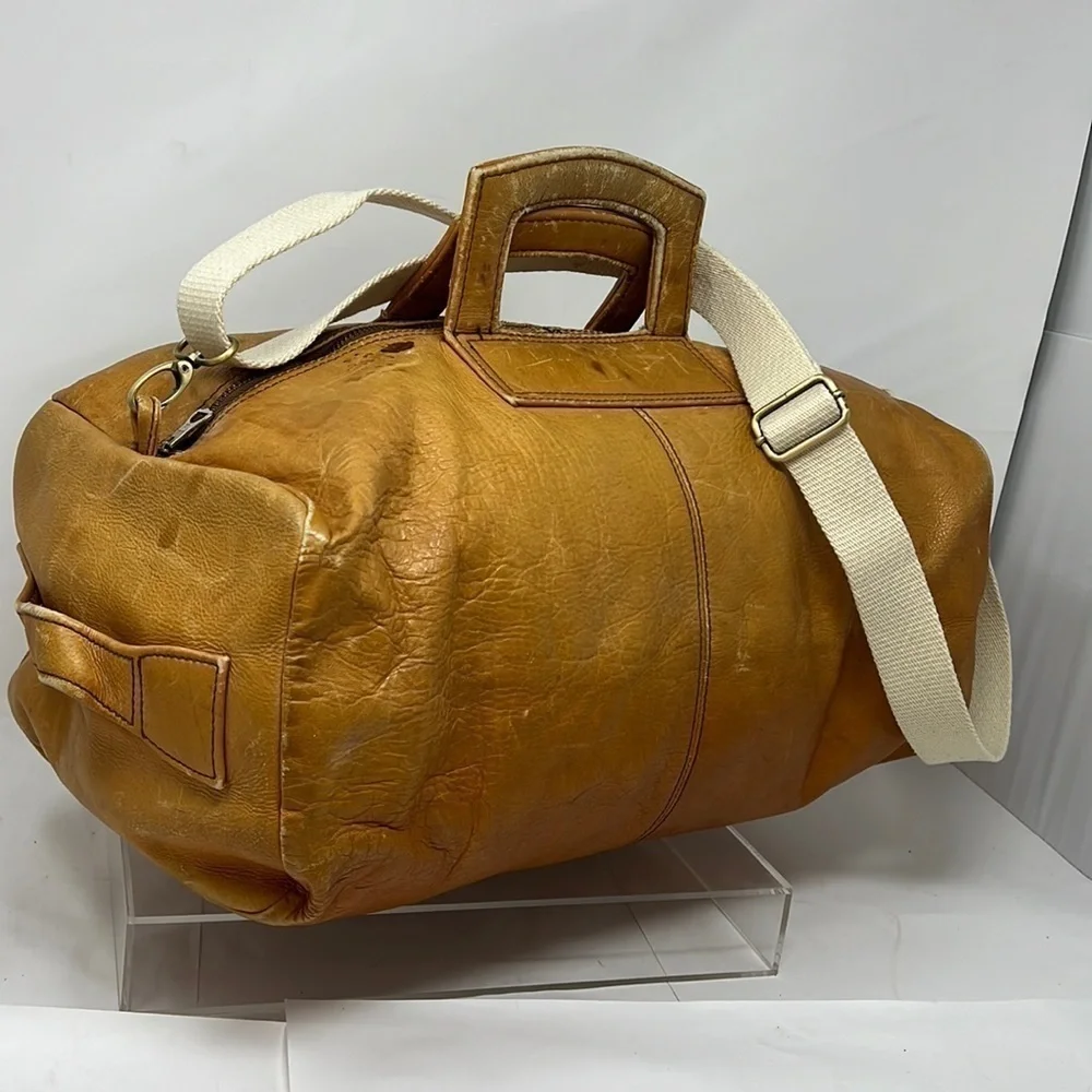 Vintage 16” Belting Leather Zip Duffel Bag